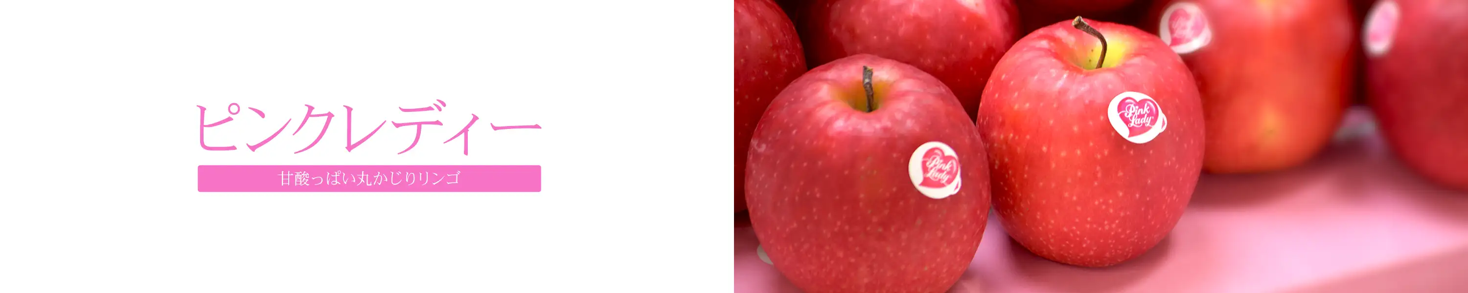 甘酸っぱい丸かじりリンゴ「ピンクレディー」