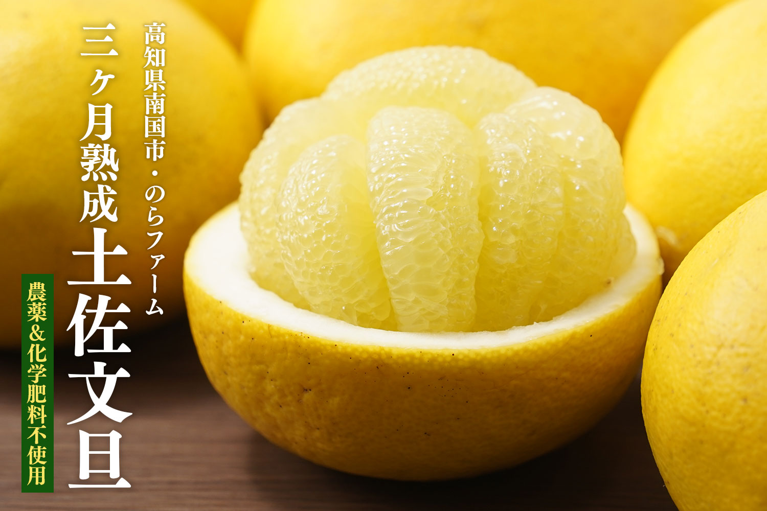 高知県南国市・のらファーム 農薬＆化学肥料不使用栽培「三ヶ月熟成土佐文旦」